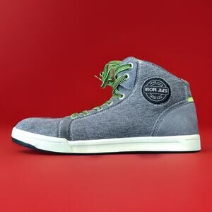 Iron Jias | JIA-016 Grey Denim Casual Motorcycle Riding Sneakers Size Men's 10